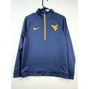 Nike Dri Fit Men's M West Virginia Mountaineers Quarter Zip WVU Blue Pullover
